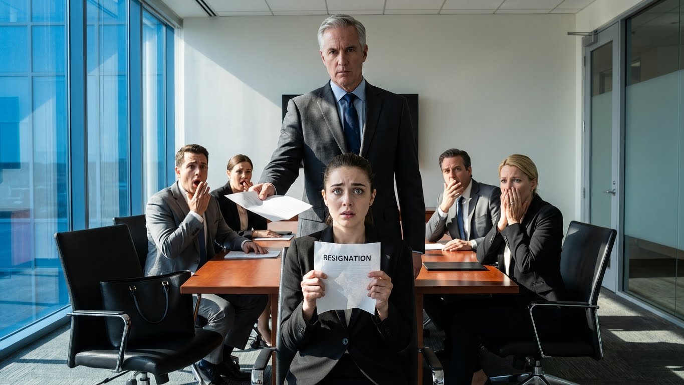 Standing in my own kitchen, I overheard my son’s wife planning my professional destruction. She whispered, “By Christmas, he’s gone.” She’d calculated my downfall perfectly. Except for one detail: I smiled and signed a single paper. Next morning, the resignation letter wasn’t mine.