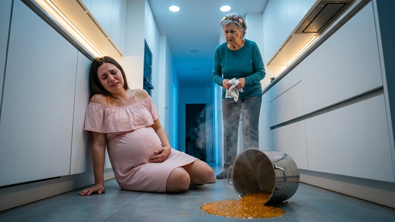 “You’re worthless!” my MIL screamed as she hurled boiling soup at me—while I was pregnant and begging to go to the hospital. I called 911 myself, burned and crying. The next morning, she opened the door smiling—until she saw two officers holding a warrant.