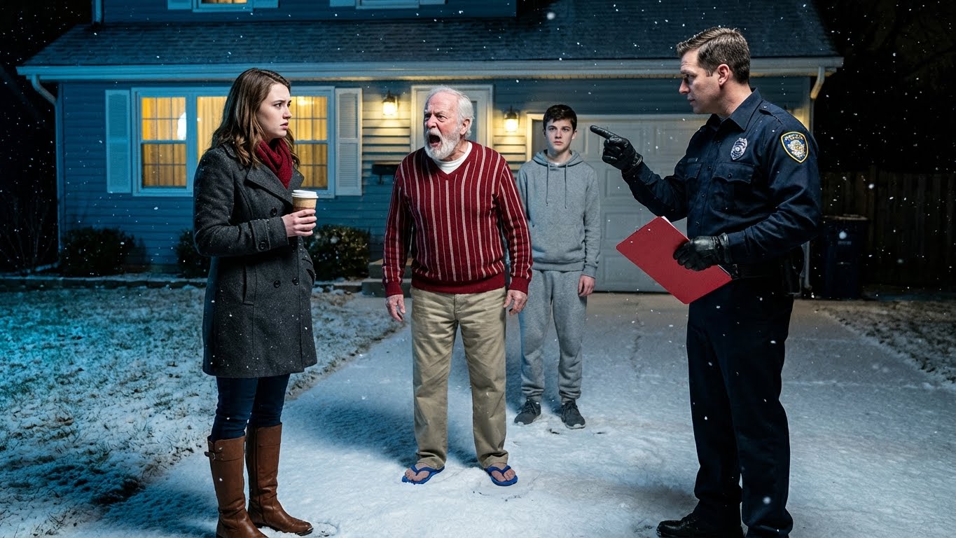 They kicked me out like trash in the snow. “You’ll regret this,” Dad warned. My brother called me a parasite. I didn’t argue. I just said, “Make sure the fireplace’s off when the cops show up.” Two hours later, they were being evicted. Mom cried. Dad raged. I stayed parked across the street—and watched them finally feel powerless.