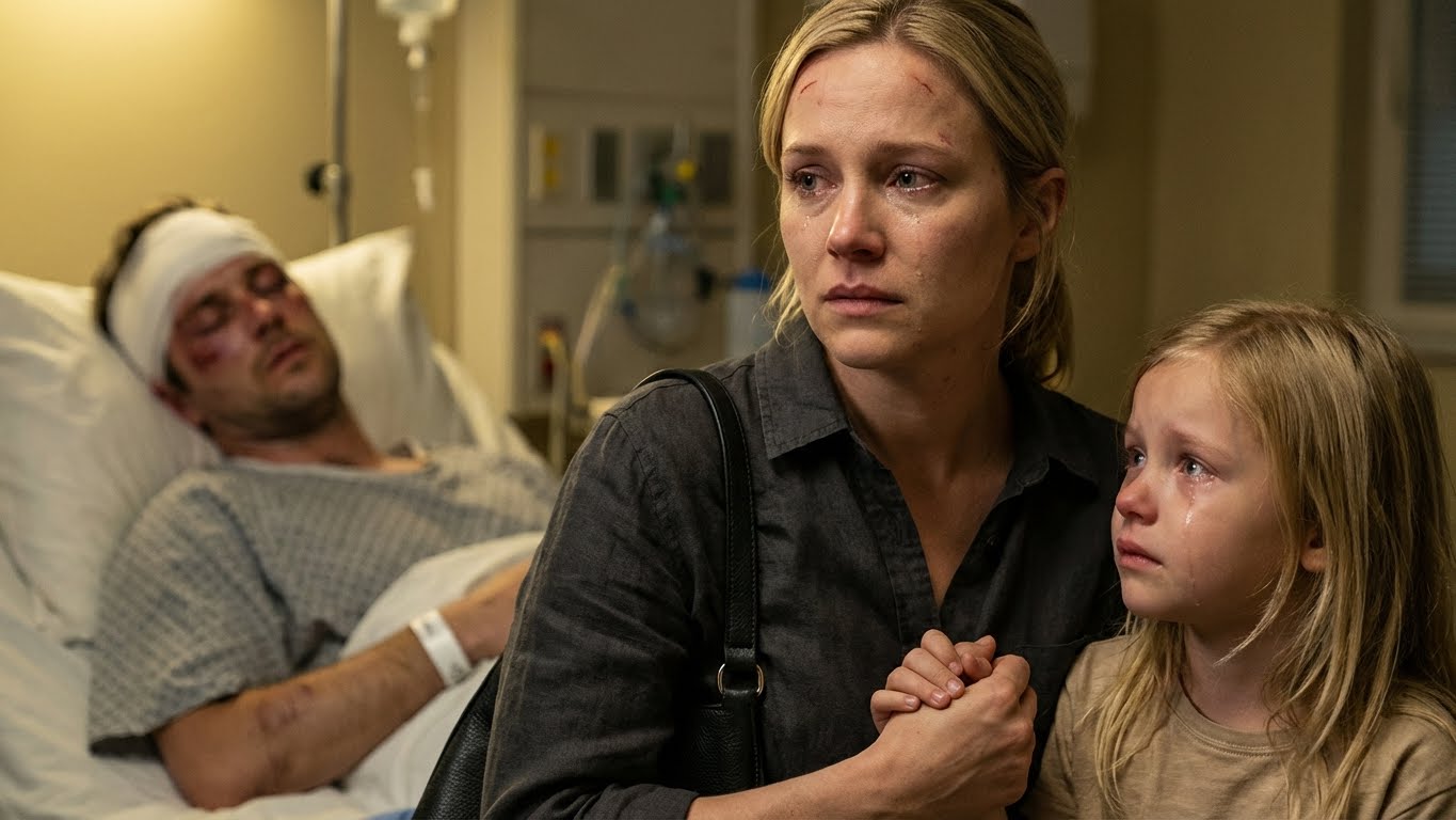 My husband was rushed to the hospital after a serious car accident. My daughter and I stepped into his room and stared at his motionless body. Suddenly, she squeezed my hand, her fingers shaking, tears filling her eyes, and whispered, mom, we have to leave now… before dad wakes up. If we don’t, it’ll be too late.