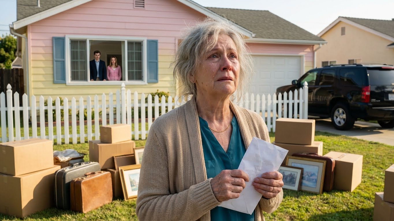 Returning from a trip, I found my things on the lawn with a note: “Sorry, Mom. My wife’s parents are moving in. No space left for you.” So I moved into my secret apartment and sold the house from under them. When they…