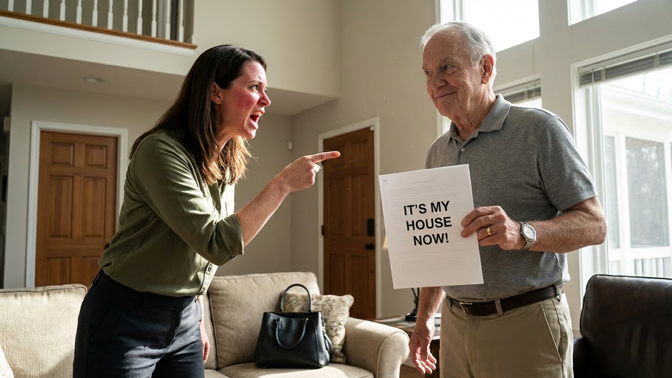 “It’s my house now, old man!” she screamed as she kicked me out. I just smiled and kept walking, because she never bothered to read the mortgage papers… my name is on it.