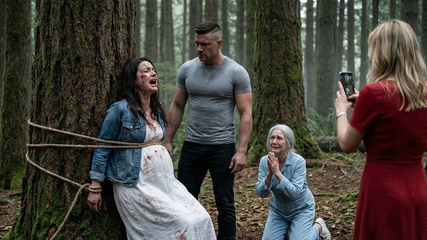 “Smile for the camera.”Husband and Mistress Tie Pregnant Wife to a Tree in Disturbing Livestream — Her Mother Watched in Ho