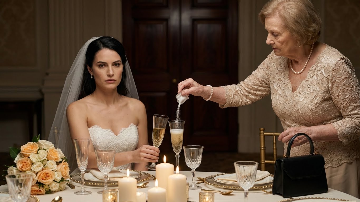 During the wedding reception, my mother-in-law thought she was clever when she slipped something into my glass while no one was looking.