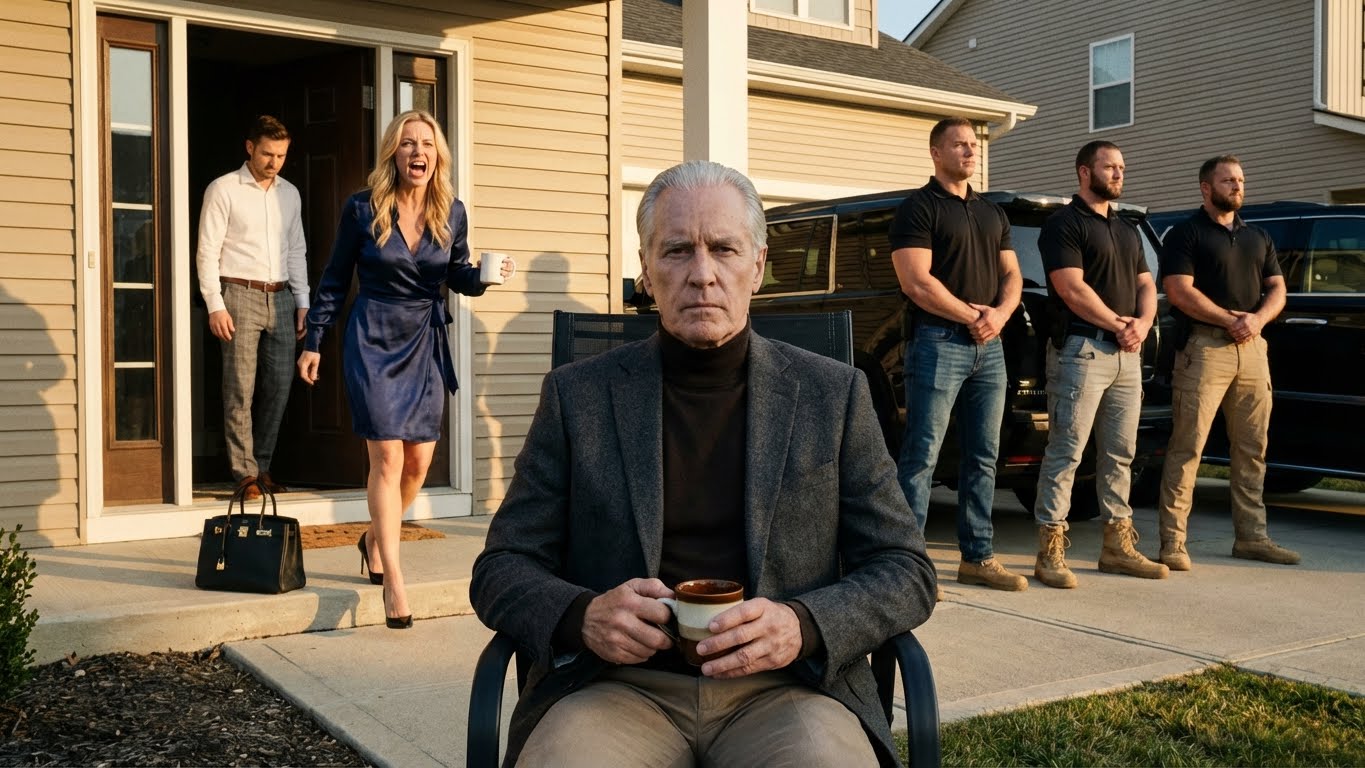 My daughter-in-law told my son: ‘Let your dad sleep in the garage if he’s going to act ancient.’ They laughed. Thought I wouldn’t hear. But they forgot who I used to be. By sunrise, three black SUVs were parked outside. My coffee was still warm when they panicked.