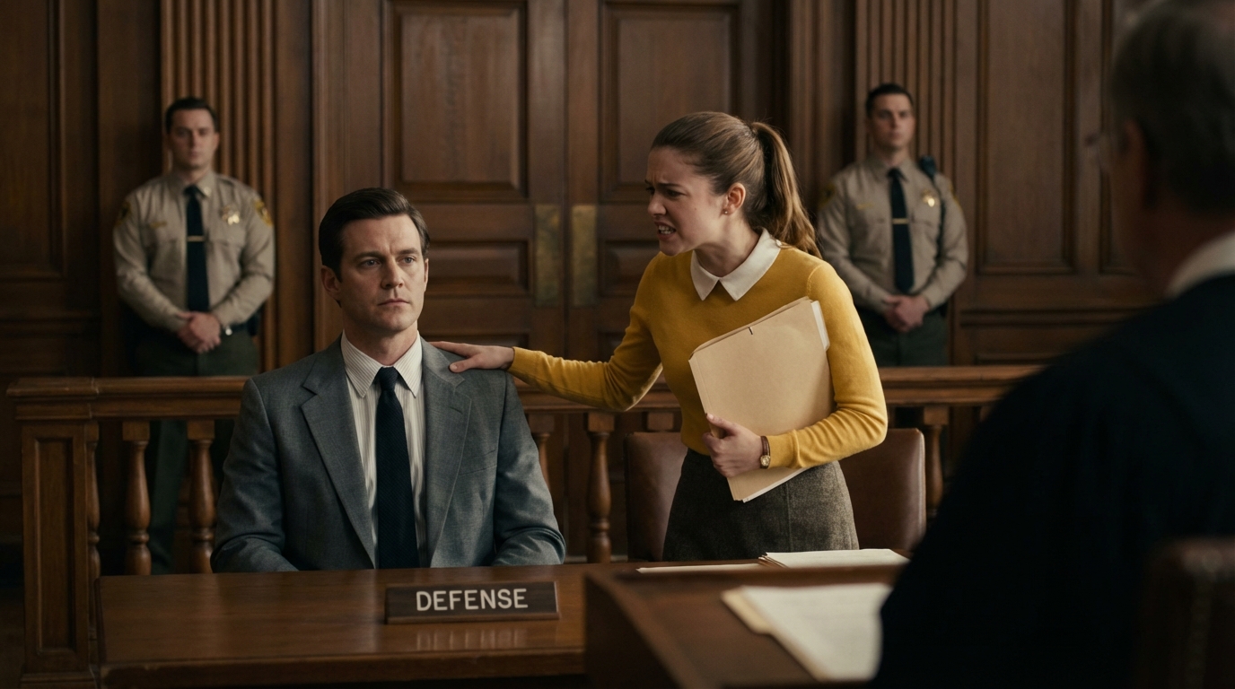 Su abogado lo abandonó en pleno juicio, pero la mujer de la limpieza se levantó y reveló la verdad que nadie se atrevía a contar.