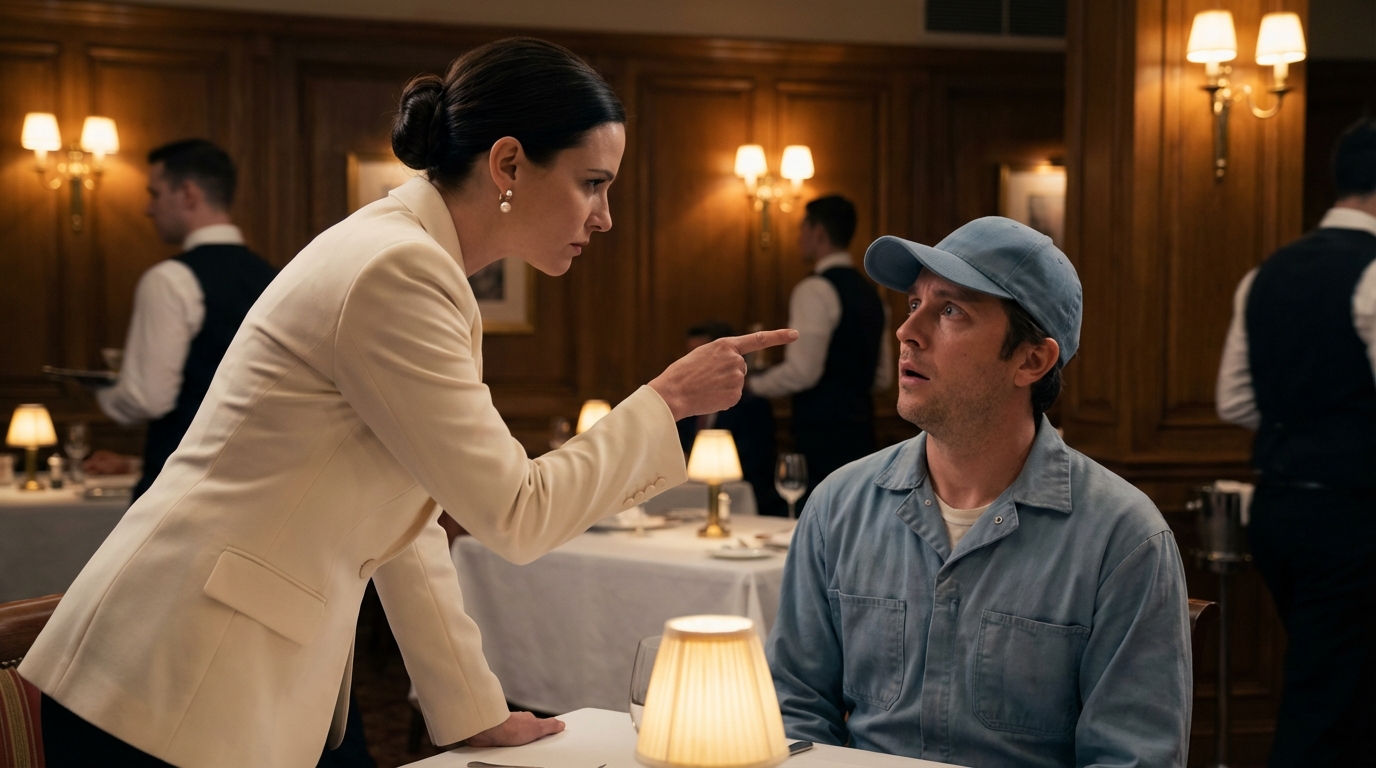 Ella miró su ropa con desprecio; él miró su soledad con compasión. La historia del mecánico que entró al restaurante más exclusivo y le enseñó a una millonaria que el dinero no compra el calor de un hogar.