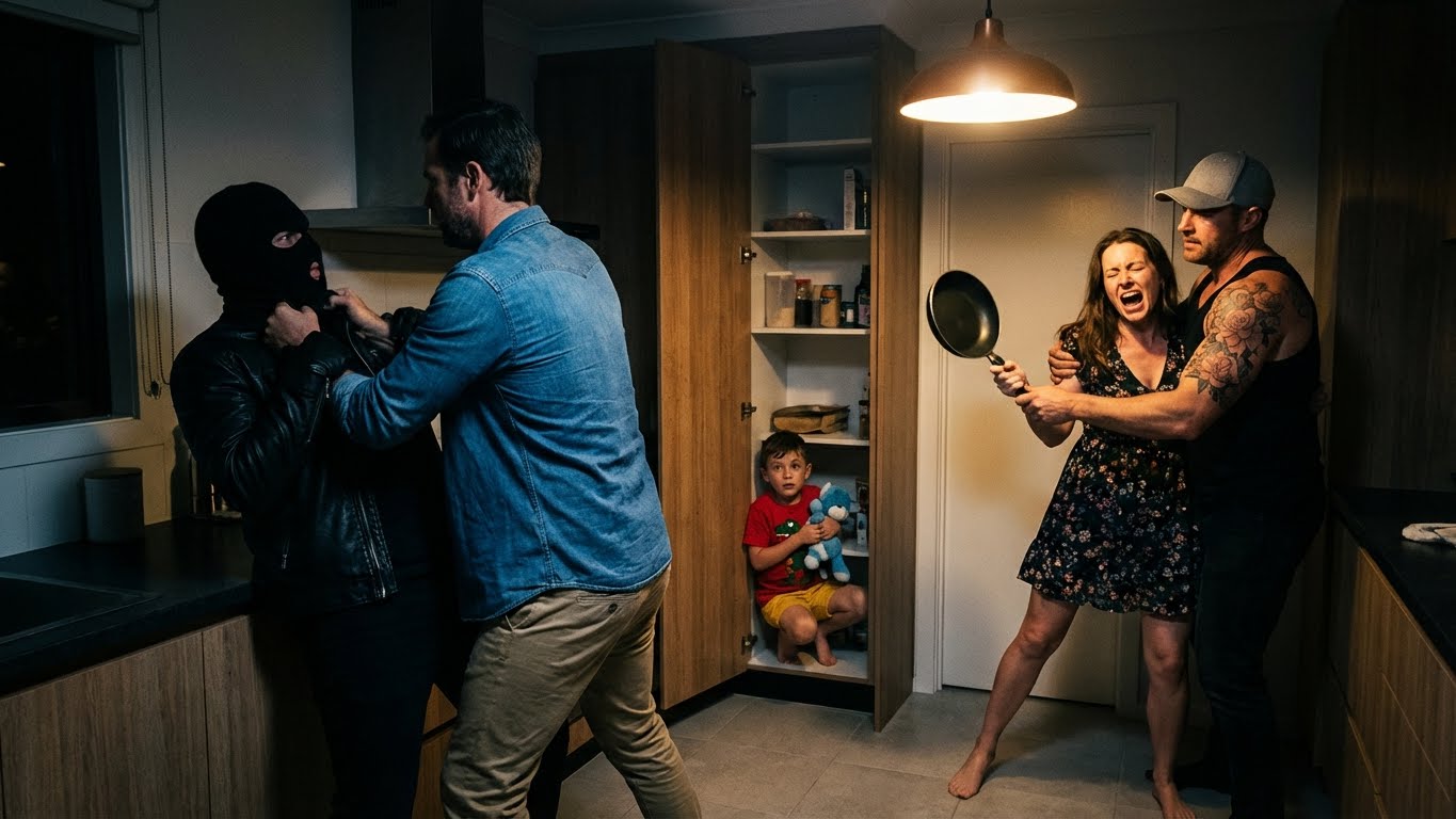 My son whispered, ‘Daddy, who’s in the house?’ My husband said, ‘Stay silent. No matter what you hear.’ We were hiding in the pantry when someone opened our front door with a key. And that’s when I realized—this wasn’t a random break-in.