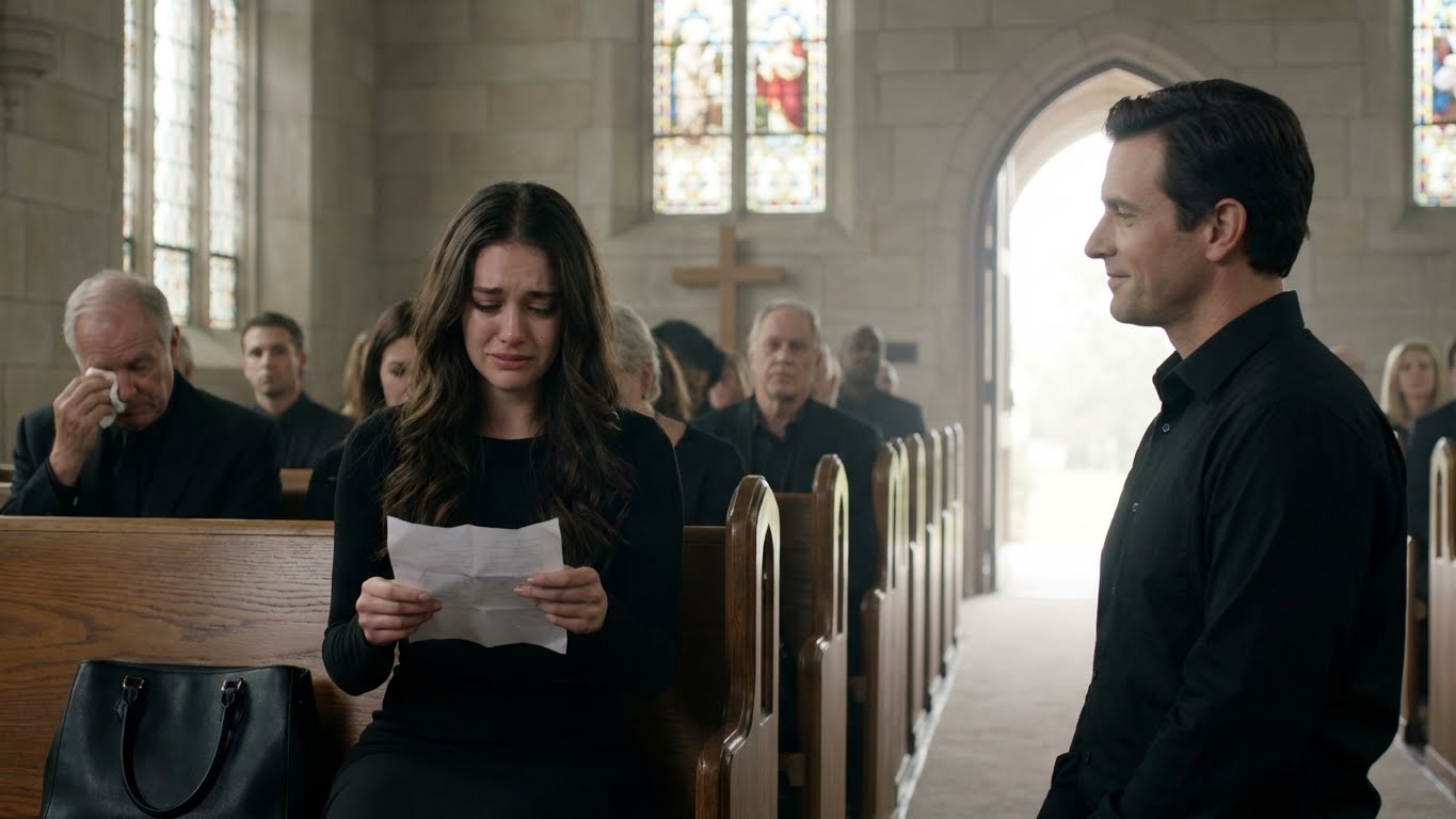 He watched my face as I unfolded the paper. “What is this?” I whispered, my voice raw. His smile was cold. Unfamiliar. My hands started to shake. People around us were crying for our father. I looked from the bill, back to his empty eyes. And then he leaned in close and said…