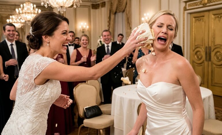 At my cousin’s wedding reception, the bride grabbed the microphone, pointed прямо at me, and shouted, “Who let her in here? She wasn’t invited!” The crowd roared with laughter, even my own relatives clapping like it was planned entertainment. I smiled through the humiliation, then rushed outside and broke down in the parking lot. Hours later, I returned to pick up my bag… and their faces turned pale the second they saw me.