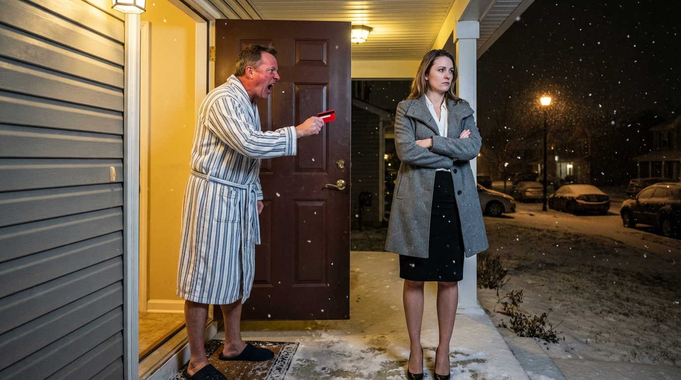 “At midnight, my husband kicked me out with nothing but a coat — after I said no to handing over my $200k. He snatched my ATM card and spat, ‘You’re nothing without me.’ He didn’t know I had already planned his downfall.”