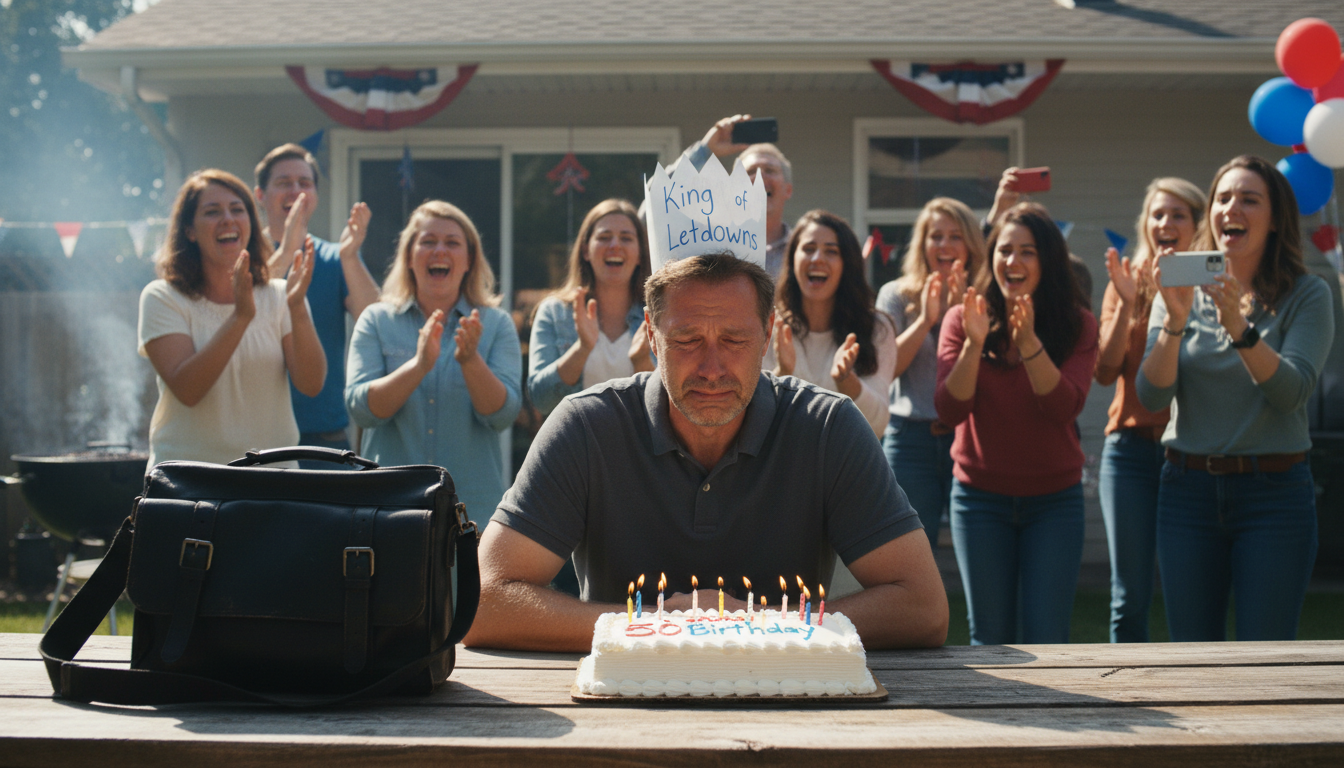 On my 50th birthday, they crowned me the ‘King of Letdowns’ and laughed like it was the joke of the century. Two weeks later, I vanished without a word—and suddenly my daughter was begging strangers online to help find me.