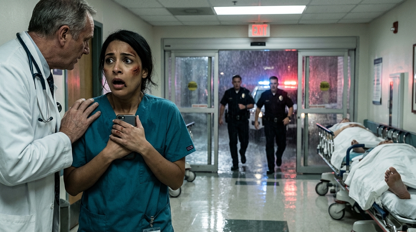 I was on a night shift when my husband, my sister, and my son were wheeled in unconscious, i tried to reach them but a doctor quietly held me back and said i couldn’t see them yet, trembling i asked why and he looked down and whispered that the police would explain everything after they arrived.