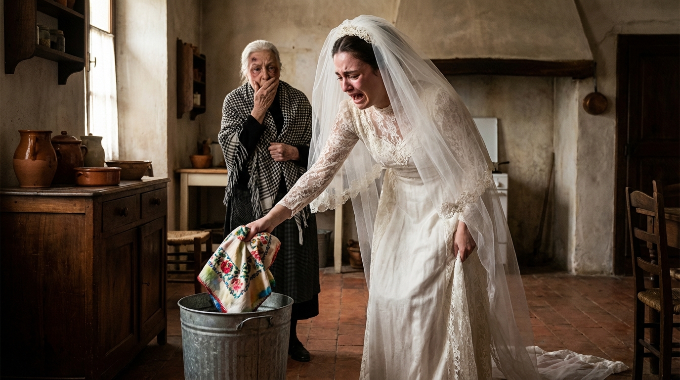 Me pasé seis meses enteros quedándome despierta toda la noche cosiendo el vestido de novia de mi hija. Cada puntada llevaba mi cansancio y mi amor. Cuando por fin se lo entregué, lo miró con desprecio y dijo: —¡Es un vestido para pobres! Y sin pensarlo dos veces, lo tiró directamente a la basura. Yo me quedé en silencio, sin decir una sola palabra. Pero el día de la boda, cuando entré al salón vestida con ese mismo vestido transformado, mi hija palideció tanto al verme que estuvo a punto de desmayarse…