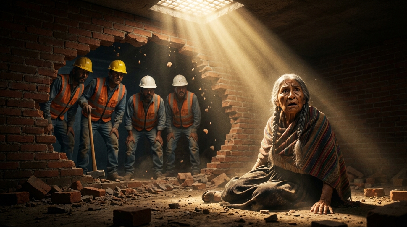 Recuerdo la voz de mi hija temblando cuando susurró “Mamá, por favor… quédate en silencio”, y luego los ladrillos fueron apagando la luz uno por uno, sellándome viva bajo nuestra propia casa; diez años pasaron en la oscuridad, contando respiraciones en lugar de días, hasta que esta noche, desde arriba, lo escuché: el golpe, lento y deliberado, y alguien jadeó “¿Quién está ahí?”, entonces sonreí, porque nunca dejé de golpear de vuelta.