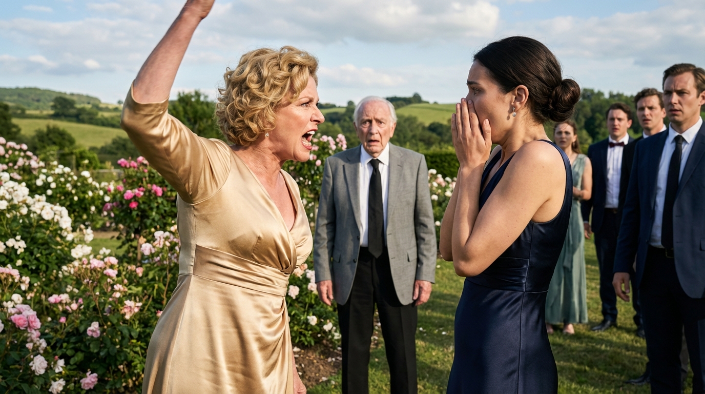 At my sister’s wedding, my stepmom screamed, “Who let you in?” then slapped me in front of everyone. My dad said, “Get on your knees and apologize.” I walked out — then the vineyard deal collapsed.