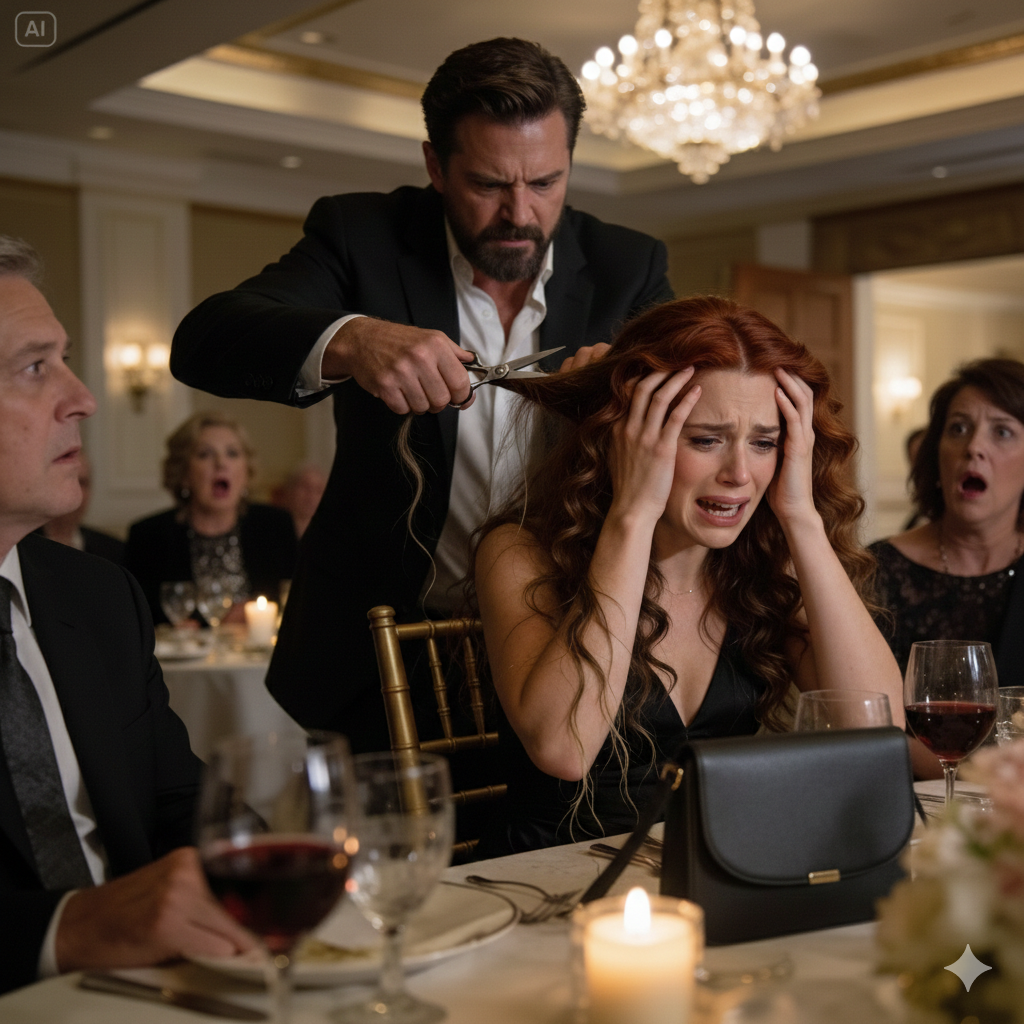 My husband grabbed the scissors and chopped my hair off at a family barbecue because he thought I was getting too much attention, and when I couldn’t stop crying my mother-in-law smirked and said, a woman with no hair is still a woman, you should thank him!