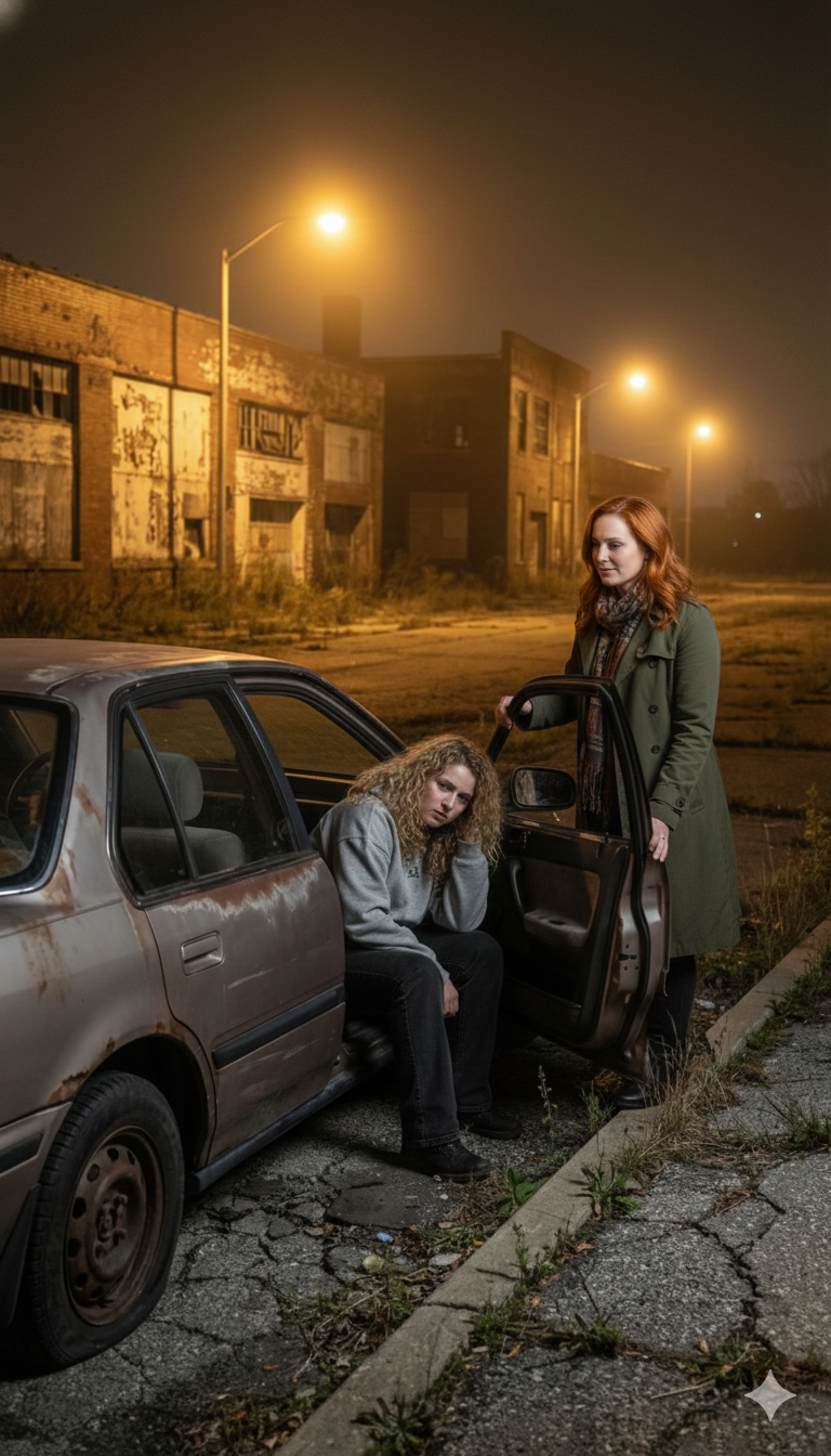 After 3 desperate days searching for my adopted daughter, I expected relief or rage, but found only terror—she was pregnant, hiding in a wrecked car at an abandoned lot, pleading with me to leave her there and not ask questions.