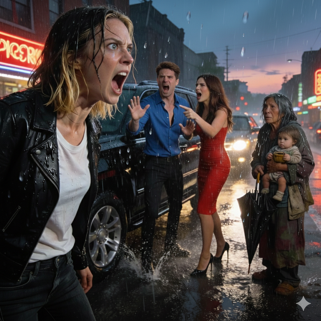 I Gave My Umbrella To A Soaked Gypsy Woman With Her Child In The Pouring Rain; She Grabbed My Hand And Said, “Don’t Get Into Your Husband’s Car, Run!”, I Hid Behind A Kiosk. My Husband Got Out Of Our Car, And Behind Him Came My Best Friend, And What I Heard…