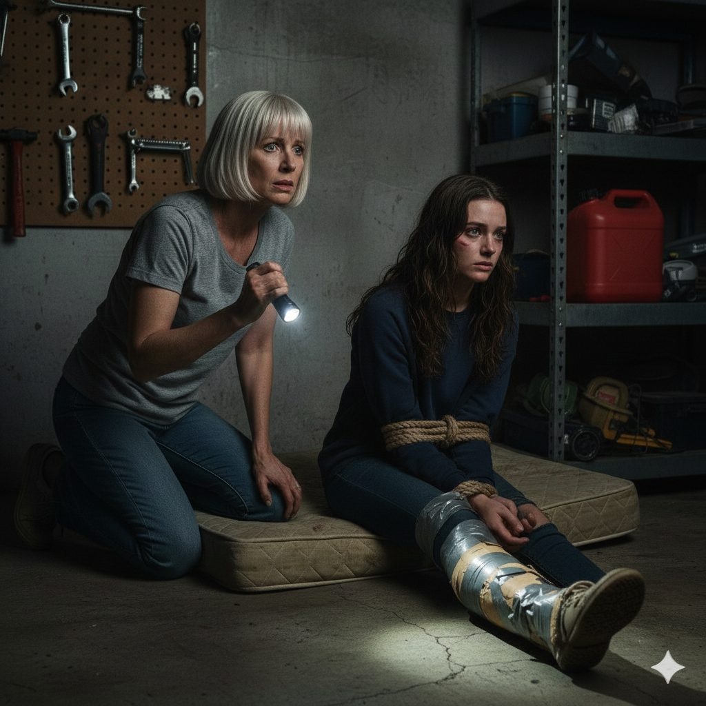 My daughter hadn’t replied for a week, so I drove to her house. My son-in-law insisted she was “on a trip.” I almost believed him—until I heard a muffled moan coming from the locked garage. I circled back, tried the side door, and the sound coming from that dark concrete room didn’t just scare me. It broke me as a mother in a way I will never forget.