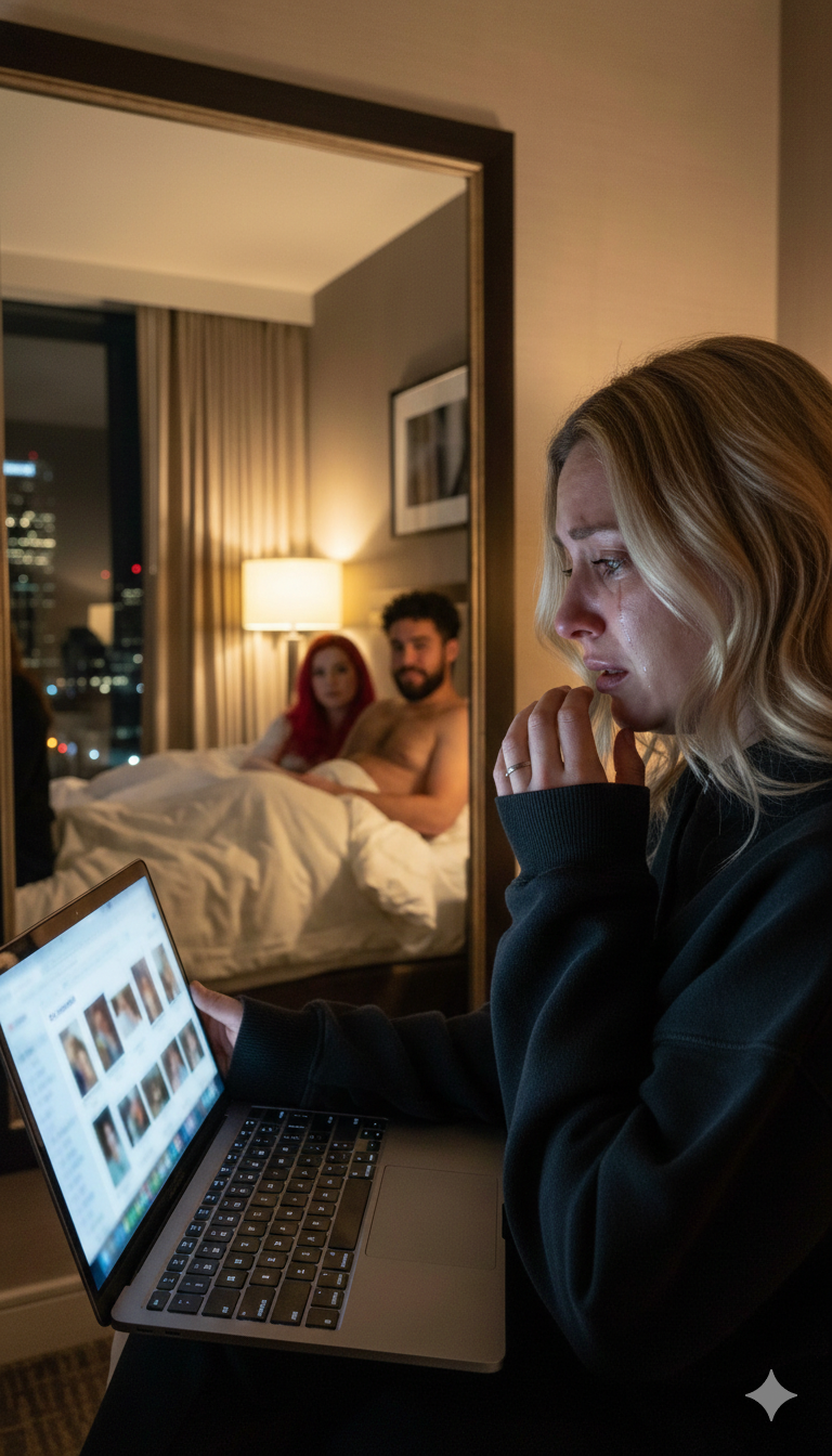 I borrowed my husband’s laptop for a Zoom call when a hotel confirmation email caught my eye. Inside were photos of him, shirtless and smiling—but the reflection in the mirror revealed the woman beside him, someone I recognized instantly, for a devastating reason.