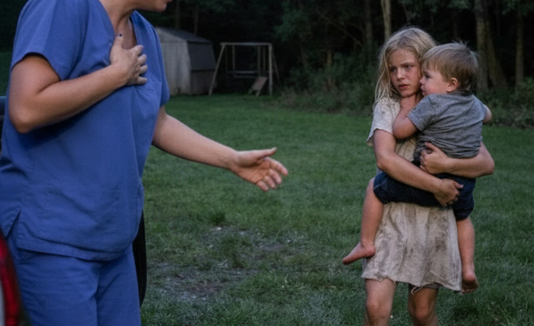 I Had Just Finished a Twelve-Hour Hospital Shift When My Seven-Year-Old Daughter Walked Out of the Woods, Barefoot and Bleeding, Carrying Her Baby Brother — She Looked at Me and Whispered, “Mom… I Didn’t Let Him Fall.”