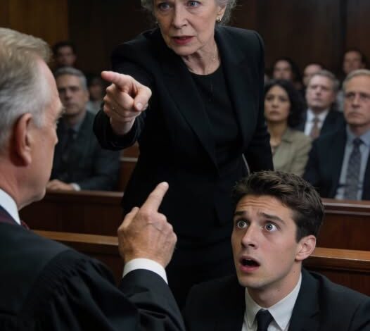 My son raised his finger toward me in the courtroom and yelled: “That old woman only spends money she never earned!” he demanded the full inheritance my husband had left behind for me, the judge gave a small nod and his attorney smiled confidently, then i spoke three words… and the judge’s expression changed instantly!…