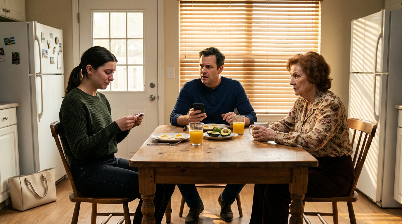 While I Was Standing In The Kitchen After Making His Favorite Breakfast And Holding A Positive Pregnancy Test With Shaking Hands, My Boyfriend Looked Up From His Phone Just To Say, “Abortions Are Quick. Bad Timing, As Always.” As His Mom Sipped Her Coffee And Added, “He Finally Realized You’re Not Pretty, Not Smart — Just A Burden With A Belly.” We’d Been Together Four Years. I Didn’t Cry. A Week Later, He Was Sending DESPERATE VOICE NOTES…While I Was Standing In The Kitchen After Making His Favorite Breakfast And Holding A Positive Pregnancy Test With Shaking Hands, My Boyfriend Looked Up From His Phone Just To Say, “Abortions Are Quick. Bad Timing, As Always.” As His Mom Sipped Her Coffee And Added, “He Finally Realized You’re Not Pretty, Not Smart — Just A Burden With A Belly.” We’d Been Together Four Years. I Didn’t Cry. A Week Later, He Was Sending DESPERATE VOICE NOTES…