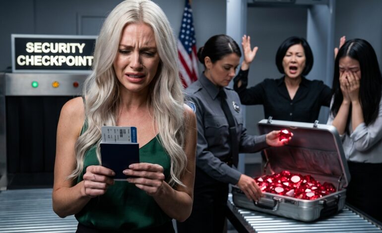 I should’ve known something was wrong when my mother-in-law hugged me too tightly before my flight. At security, alarms blared—and she suddenly screamed, “That’s not her bag!” I stood frozen as officers opened the suitcase. Inside were gemstones I had never seen before. My sister-in-law gasped.