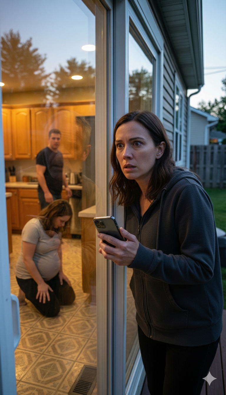 I hadn’t heard from my pregnant daughter in days. No calls. No texts. Just silence that crawled under my skin. I drove 50 kilometers to her husband’s house and knocked until the door finally opened. “She’s on a trip with friends,” he said, smiling too fast. Retired cop instincts don’t retire. I walked around the back—then froze. My daughter was on the floor, bruises blooming across her body. And someone inside whispered, “He’s coming back.”