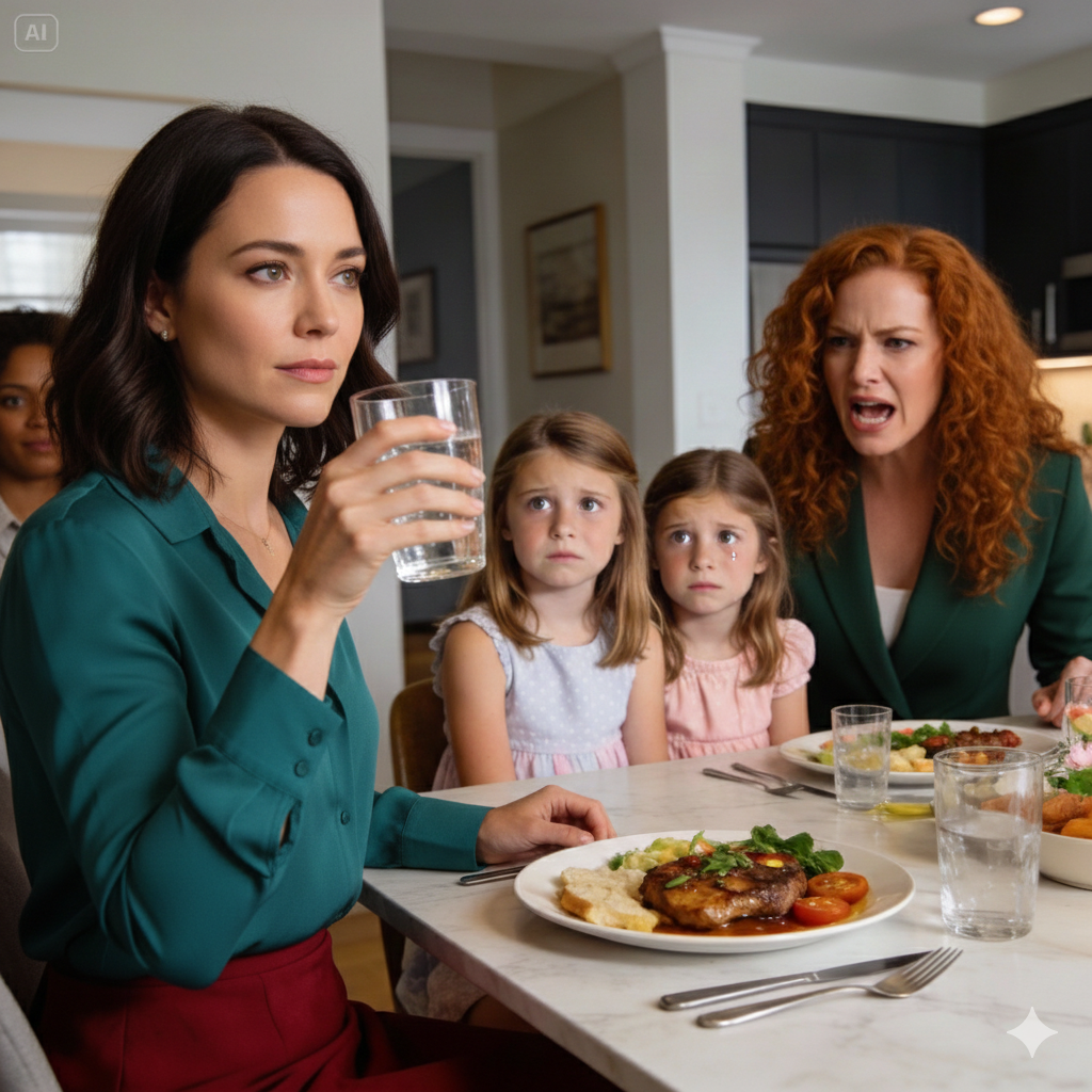 “Looks like something scraped off a cafeteria tray,” my sister-in-law spat, grimacing at the dinner table. “Even my kids could do better!” The room went silent. I took a sip of water and said quietly… “I didn’t cook tonight.”