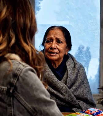 At the store, I paid for an elderly woman’s groceries. She leaned in and whispered: “When your husband leaves, don’t touch the snow in the yard.” I laughed but listened. The next morning, stepping onto the porch I nearly collapsed at what I saw…