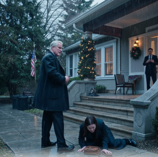 My Dad And Brother Locked Me Out In The Rain At Night—While I Was 6 Months Pregnant. They Watched Me Bleed Through The Glass, Then Turned Off The Light. By Midnight, I Returned. This Time, I Wasn’t Alone. When They Opened The Door, My Dad Paled. My Brother Screamed, Dropping His Wine… BECAUSE THE MAN WITH ME WAS…