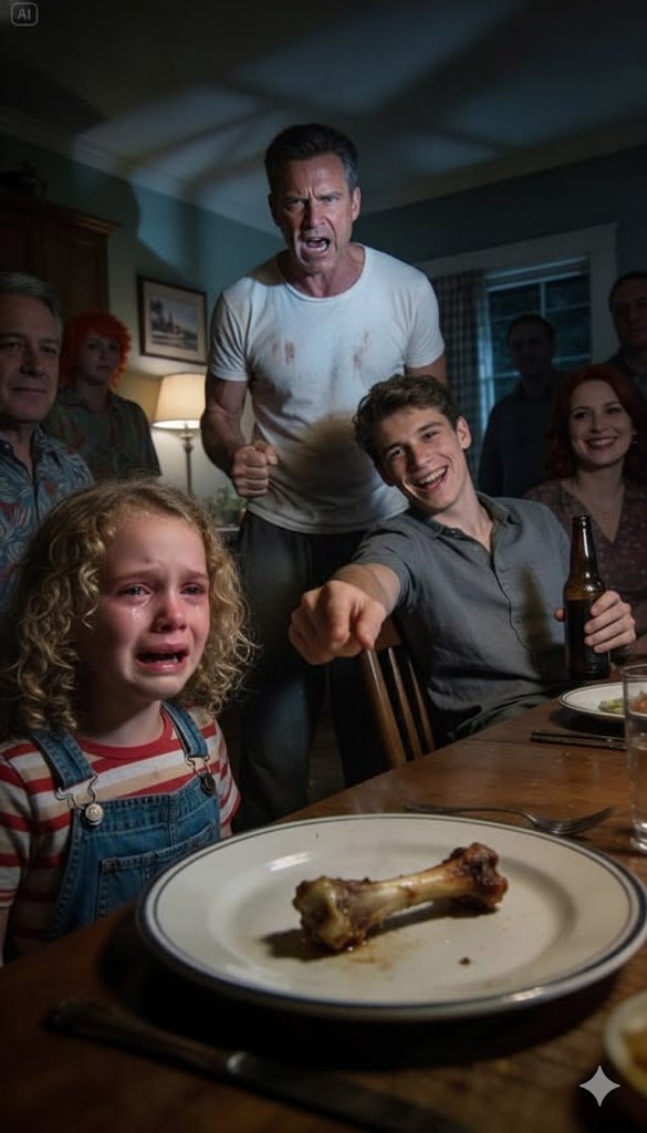 My younger brother mocked me at the year-end party, saying “you’re just a bastard,” as he dropped a chewed bone onto my daughter’s plate, everyone laughed, i quietly responded, “everyone will get what they deserve,” not knowing what awaited them the following day.