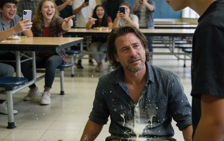 The Entire Cafeteria Burst Into Laughter When My Quiet, Retired-Soldier Dad Dropped His Lunch Tray and Couldn’t Stand Up Right Away — But What He Did After Locking Eyes With My Bully Is Something No One in That School Ever Forgot